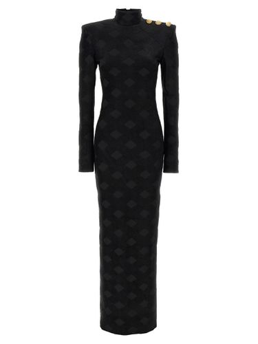 Balmain Vichy Bouclette Long Dress - Balmain - Modalova