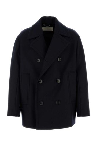 Midnight Blue Wool Blend Razel Coat - Dries Van Noten - Modalova