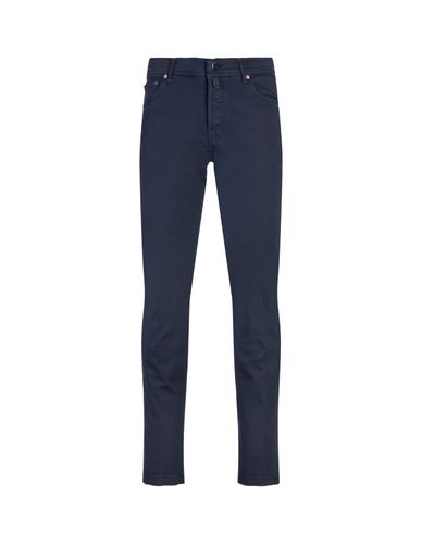 Navy Stretch Cotton Denim Slim Fit Jeans - Kiton - Modalova