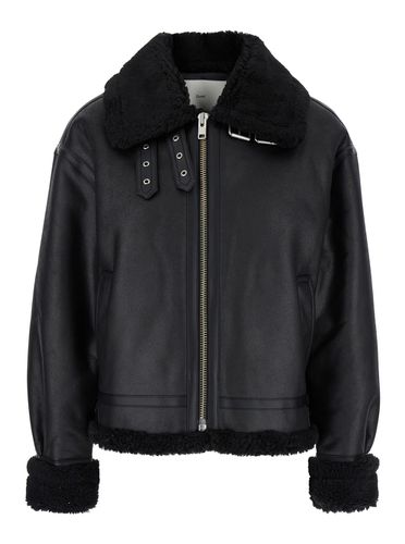 Shearling Jacket With Ecofur Details In Ecoleather Woman - Dunst - Modalova