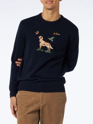 Man Crewneck Donegal Sweater With English Pointer Jacquard Print - MC2 Saint Barth - Modalova