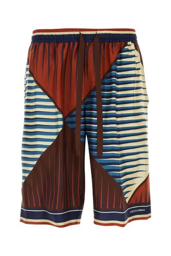 Printed Satin Bermuda Shorts - Dolce & Gabbana - Modalova