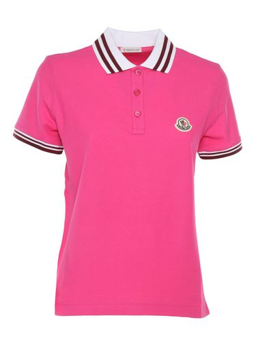 Logo Patch Short-sleeved Polo Shirt - Moncler - Modalova