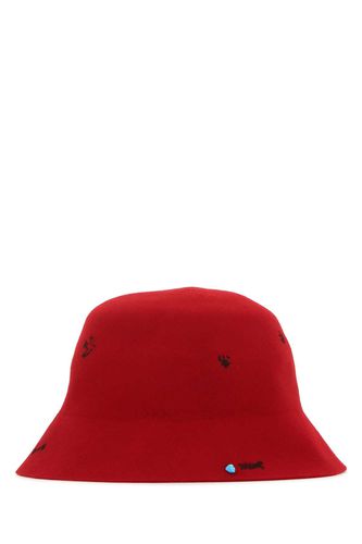 Red Felt Freya Bucket Hat - Super Duper Hats - Modalova