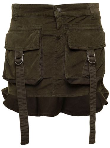 Military Cargo Mini-skirt With Rear Frill In Velvet Woman - Blumarine - Modalova