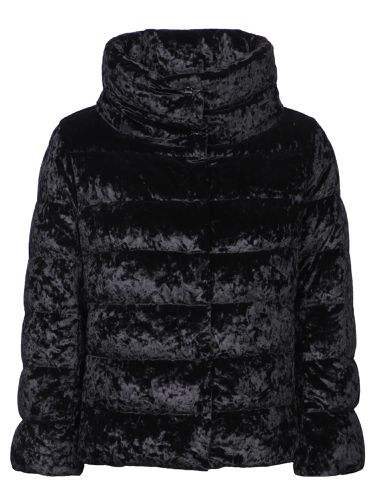 Herno Black Velvet Cropped Cape - Herno - Modalova