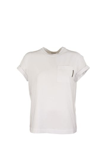 Short Sleeve T-shirt Cotton Jersey T-shirt With Precious Detail - Brunello Cucinelli - Modalova