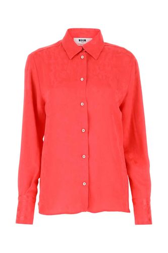 MSGM Coral Satin Shirt - MSGM - Modalova