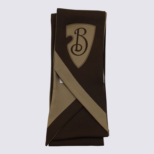 Brown And Beige Silk Scarves - Burberry - Modalova