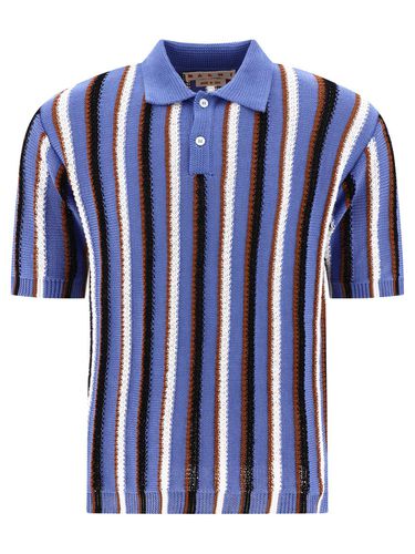 Marni Striped Crocheted Polo Shirt - Marni - Modalova