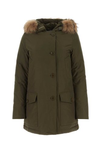 Army Green Nylon Down Jacket - Woolrich - Modalova