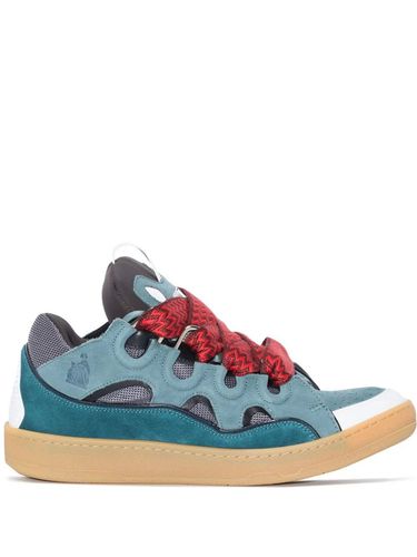 Curb Sneakers In And Grey Leather - Lanvin - Modalova