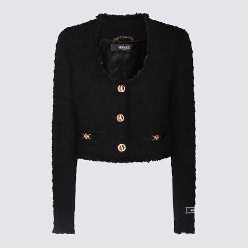 Versace Black Wool Casual Jacket - Versace - Modalova