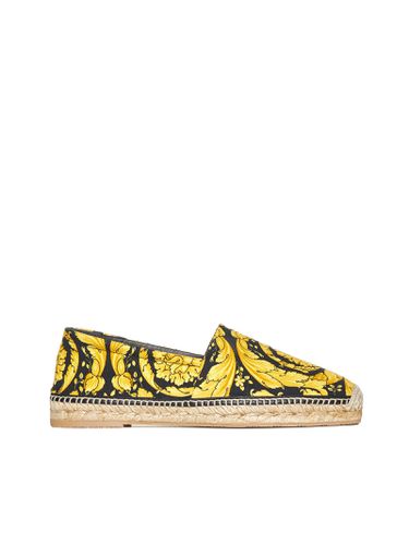 Espadrilles With Baroque Print - Versace - Modalova