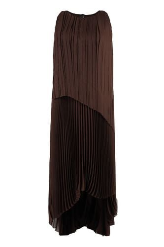 Dark Pleated A Line Asimmetric Long Dress - Fabiana Filippi - Modalova