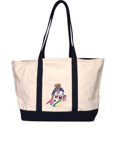 Blue/ Canvas Logo Tote Bag - Polo Ralph Lauren - Modalova