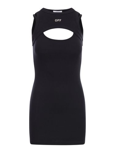 Mini Dress With Cut Out Detail - Off-White - Modalova