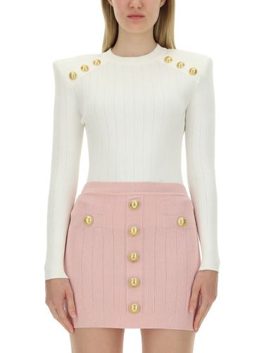 Balmain Jersey With Iconic Buttons - Balmain - Modalova