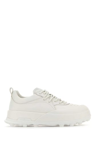 White Leather And Rubber Orb Sneakers - Jil Sander - Modalova