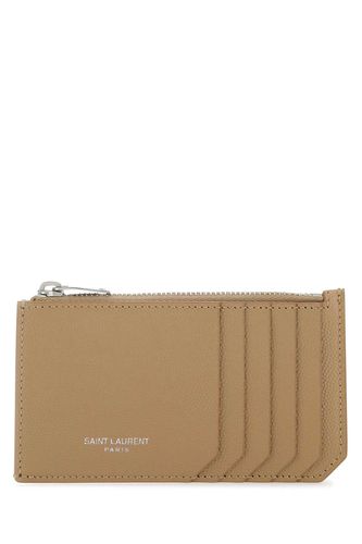 Biscuit Leather Card Holder - Saint Laurent - Modalova