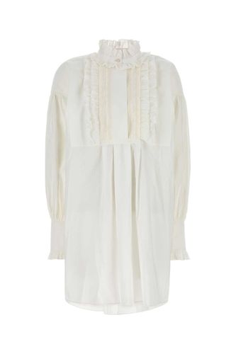 White Cotton Blend Dress - Valentino Garavani - Modalova