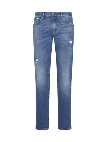 Distressed Slim-fit Jeans In Cotton Denim - Dolce & Gabbana - Modalova