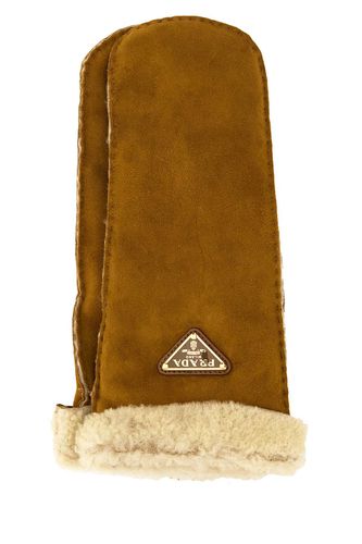 Prada Caramel Suede Gloves - Prada - Modalova