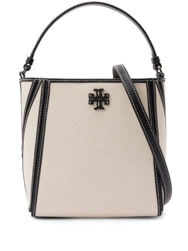 Small Mcgraw Bucket Bag In Natural Multi - Tory Burch - Modalova