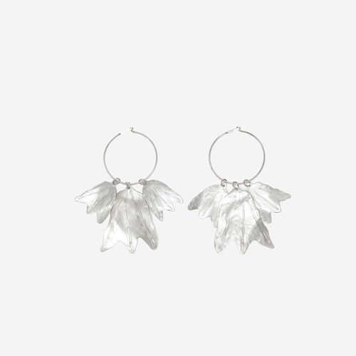 Hoop Earrings With Leaf Charm - Jil Sander - Modalova