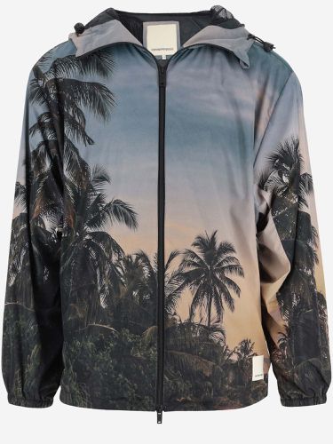 Nylon Jacket With Graphic Print - Emporio Armani - Modalova