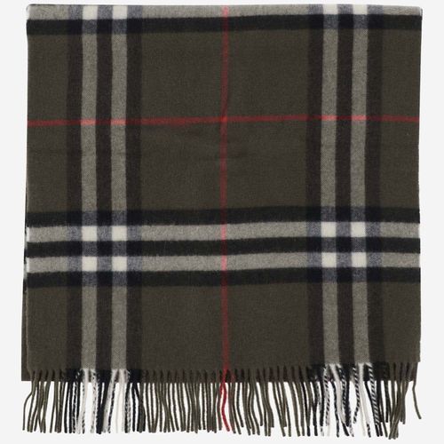 Cashmere Scarf With Check Pattern - Burberry - Modalova