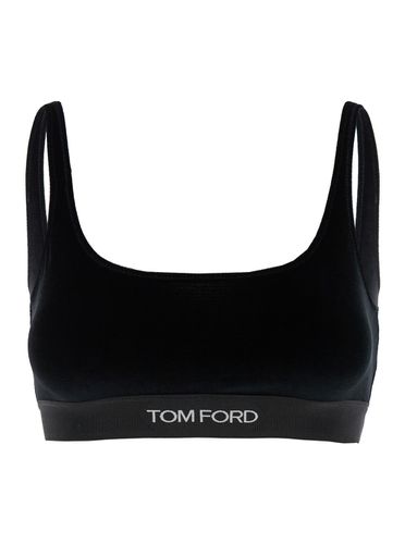 Signature Bralette Top With Logo Detail In Tech Fabric Woman - Tom Ford - Modalova