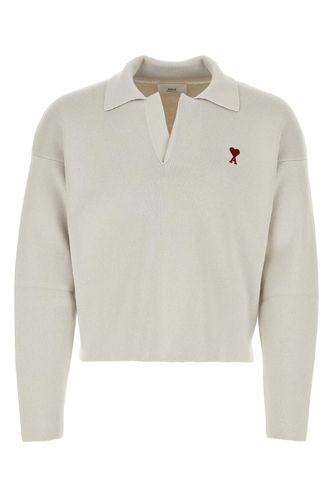 Ivory Stretch Wool Blend Sweater - Ami Alexandre Mattiussi - Modalova