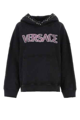 Black Cotton Oversize Sweatshirt - Versace - Modalova