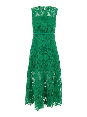 Midi Dress With All-over Embroideries In Lace Woman - self-portrait - Modalova