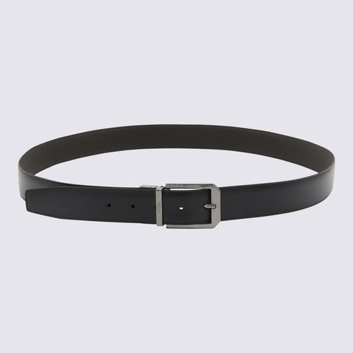 Zegna Black Leather Belt - Zegna - Modalova