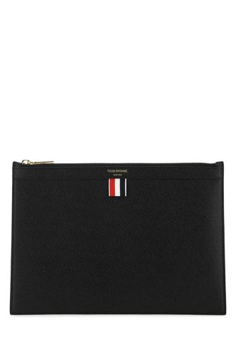 Black Leather Tablet Case - Thom Browne - Modalova