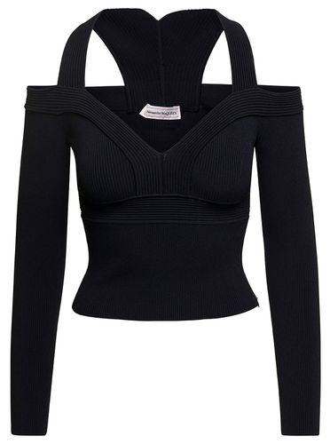 Cropped Top With Cut-out Details In Jersey Stretch Woman - Alexander McQueen - Modalova