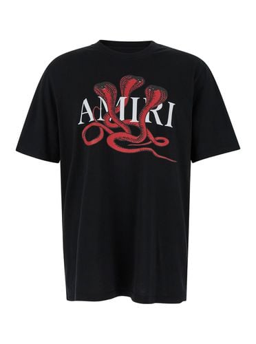T-shirt With Logo And Snake Print In Cotton Man - AMIRI - Modalova