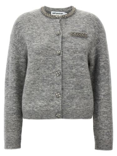 Self-portrait grey Melange Cardigan - self-portrait - Modalova