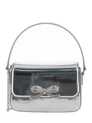 Micro Handbag With Bow Detail In Metallic Leather Woman - self-portrait - Modalova