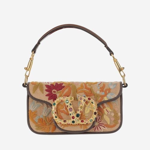 Locò Embroidered Small Shoulder Bag With Jewel Logo - Valentino Garavani - Modalova