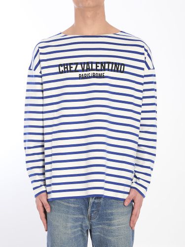 Striped Chez Valentino T-shirt - Valentino Garavani - Modalova