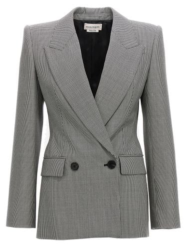 Double-breasted Houndstooth Blazer - Alexander McQueen - Modalova