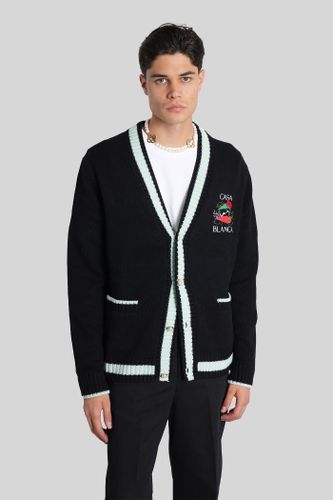 Casablanca Cardigan In Black Wool - Casablanca - Modalova