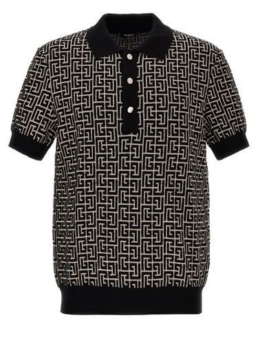 Balmain monogram Polo Shirt - Balmain - Modalova