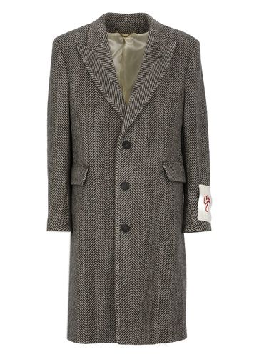 Herringbone Pattern Single-breasted Coat - Golden Goose - Modalova