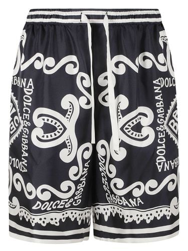 Elastic Drawstring Waist Printed Shorts - Dolce & Gabbana - Modalova