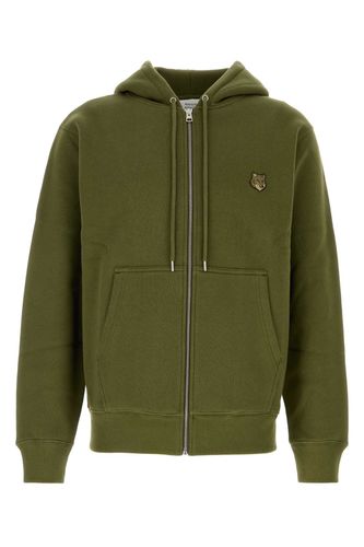 Olive Green Cotton Sweatshirt - Maison Kitsuné - Modalova