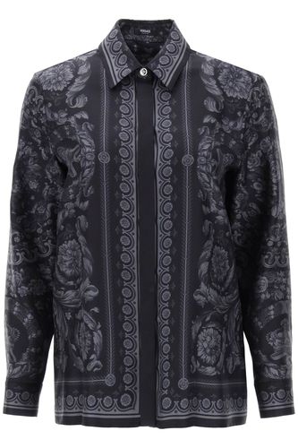 Barocco Shirt In Crepe De Chine - Versace - Modalova